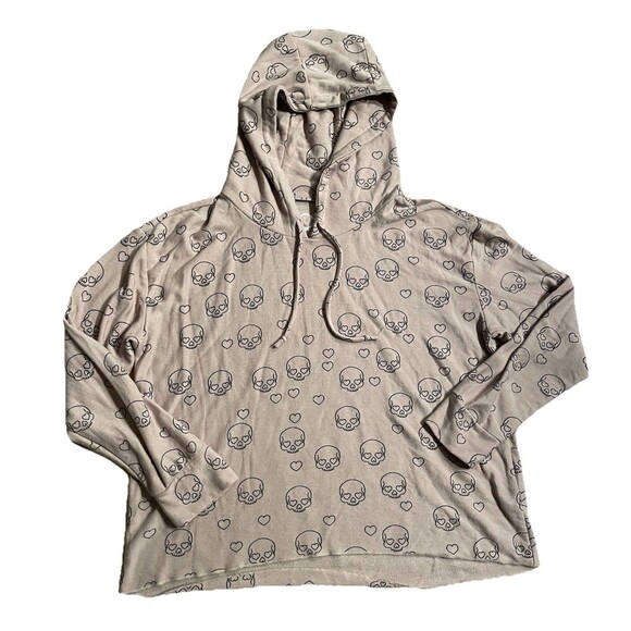 Chaser Skull Graphic Cropped Hoodie - Women's Size Large - Picture 2 of 9